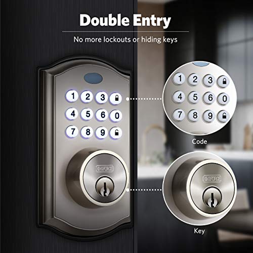 KING FORCE Keypad Deadbolt Lock, Keyless Entry Door Lock , Smart Locks