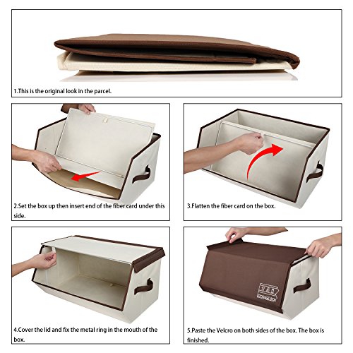 image for Miusco Collapsible Storage Bin with Magnetized Lid, Closet Stackable S