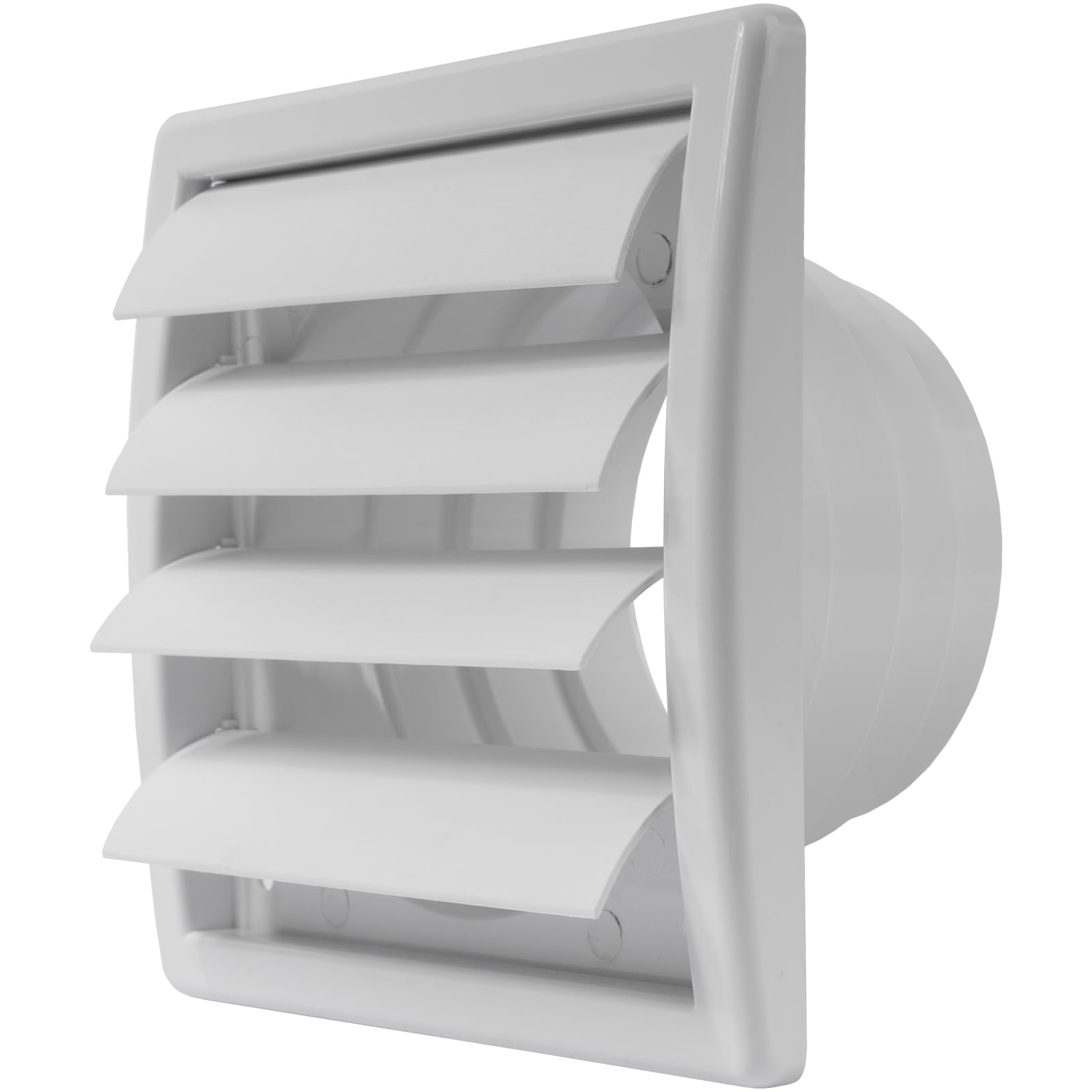 Repa Market Plastic Air Vent Cover Gravity Grill - 5" Inch/125 mm Outdoor Exhaust Wall Extractor Fan Cover with Louvre Door for Home Improvement - Kitchen, Bathroom,Cooker Hood,Dryer,Shed Ventilation