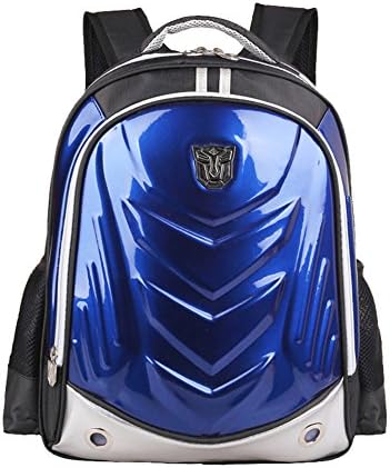 Cool Hard Shell Transformers Face Kids Book Bags School Backpack for Boys Blue