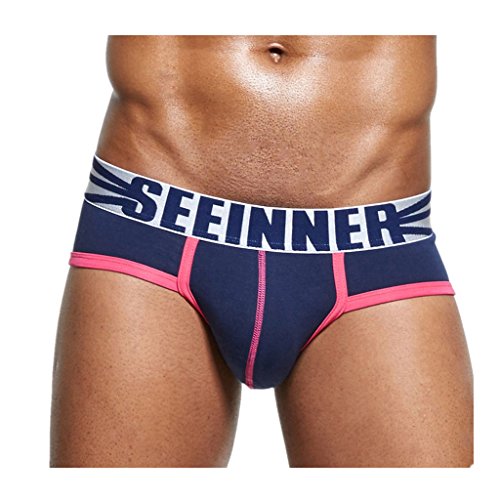 Farjing Men's Underpants Clearance,Mens Sexy Underwear Soft Briefs Shorts Underpants(M,Navy)