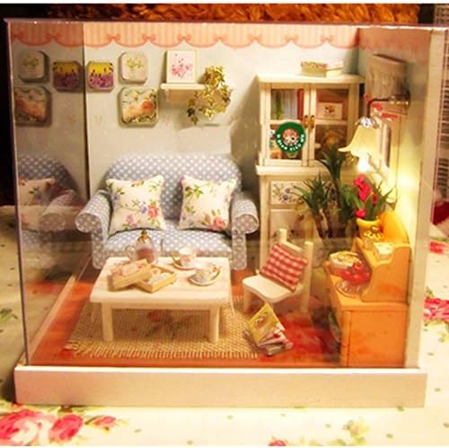 Cuteroom 1:32Dollhouse Miniature DIY Kit with Cover Music LED Light Gather a Happy Moment