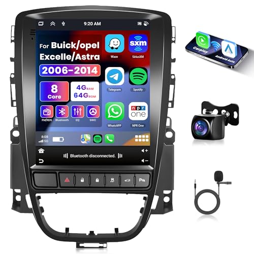 8 Core 4G+64G Wireless Carplay Android 13 Car Radio 2 Din for Opel Astra J Buick Excelle XT GT 2006-2016 9.7 Inch Car Radio with Android Auto GPS Navi WiFi Bluetooth FM/RDS/Dab/SWC Backup Camera