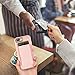 iPhone 8 Plus Wallet Case, ZVEdeng iPhone 8 Plus Card Holder Case with Elastic Strap, Multifunctional iPhone 8 Plus Case with Credit Card Holder, iPhone 7 Plus Shockproof Cover - Rose Gold