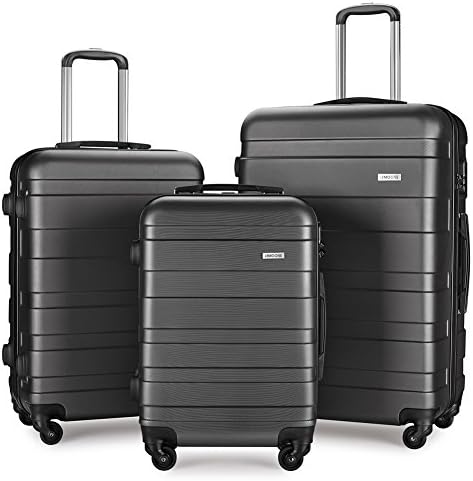 Luggage Set Spinner Hard Shell Suitcase Lightweight Carry On - 3 Piece (20" 24" 28") (grey5)
