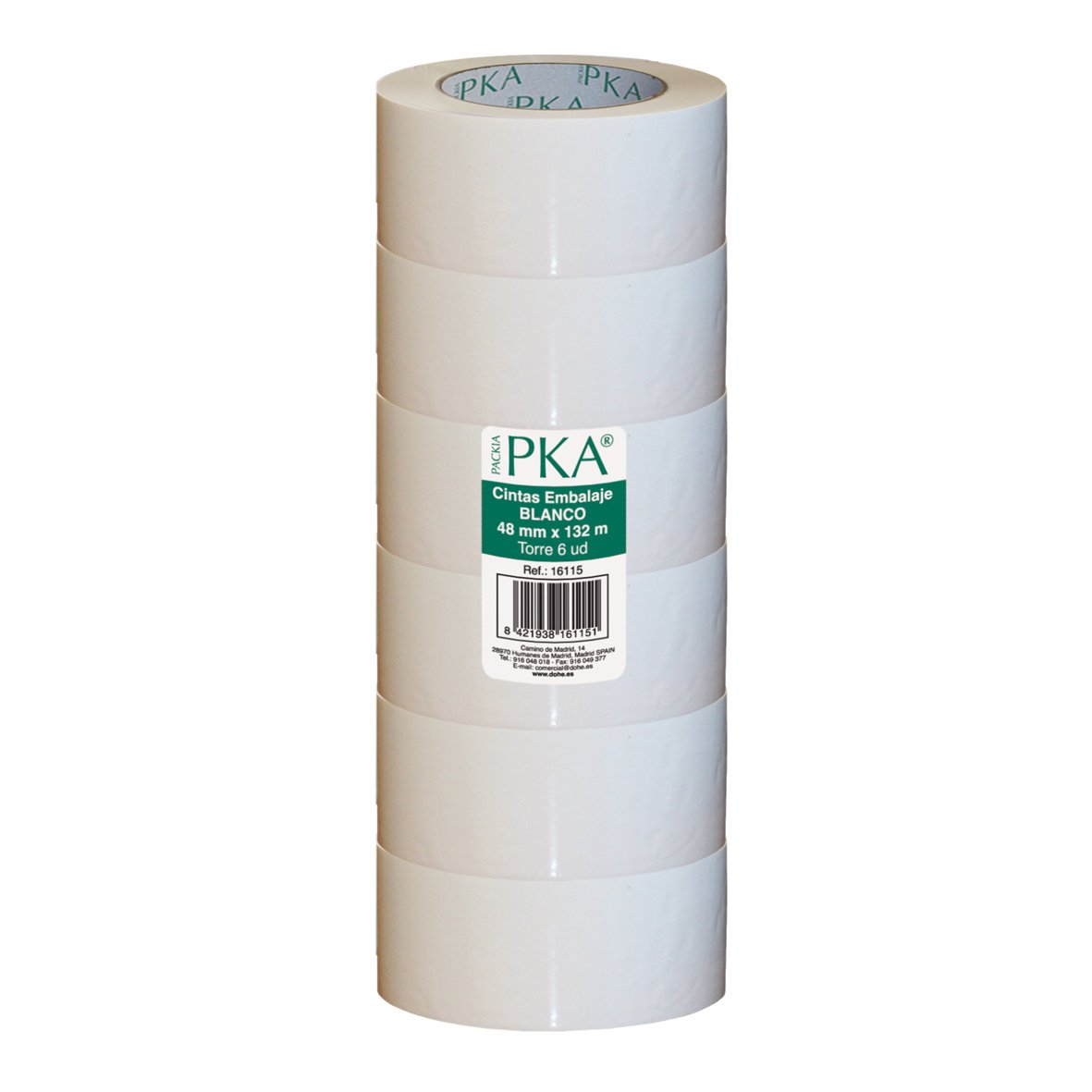 PKA 16115 – Tower Seal Manual, 48 mm x 132 m, Pack of 6, White