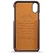 Case Compatible for Iphone X, Wallet Phone Case, Slim PU Leather Back Case Cover With Credit Card Holder Brown Case