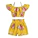 Toddler Baby Girl Floral Halter Ruffled Outfits Set Strap Crop Tops+Short Pants 2 PCS Clothes Set