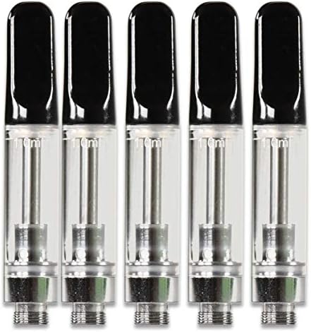 5 Pcs 0.5 / 1ml Ceramic Wickless Cartridge O-i-l and D-i-s-t-i-l-l-a-t-e Acessaries For C-C-E-L-L (Black, 1ml)