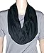 Solid Infinity Polyester Scarf with Hidden Zipper Pocket (Black)
