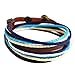 WILD-WIND (TM Christmas Multi-Strand Blue Braided Snap-fastener Adjustable Wrap Bracelet