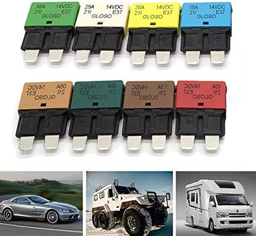 Slider DC 28V 5-30A Reettable Circuit Breaker Fuse Reset Blade for Marine Automotive Current 25A