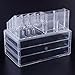 Amzdeal Arcylic Makeup Organizer 2 Piece 3 Layers Jewelry and Cosmetic Storage Display Box