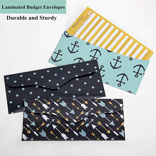 Colovis 12 Pieces Budget Envelopes, Cash Envelopes System for Cash Saving Money Budget Plus 12 Pieces Budget Sheets and 1 Piece Label Sheet