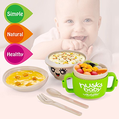 image for CENRY Kids Dinnerware Set - 5 Piece Childrens Dinnerware Sets, Wheat F