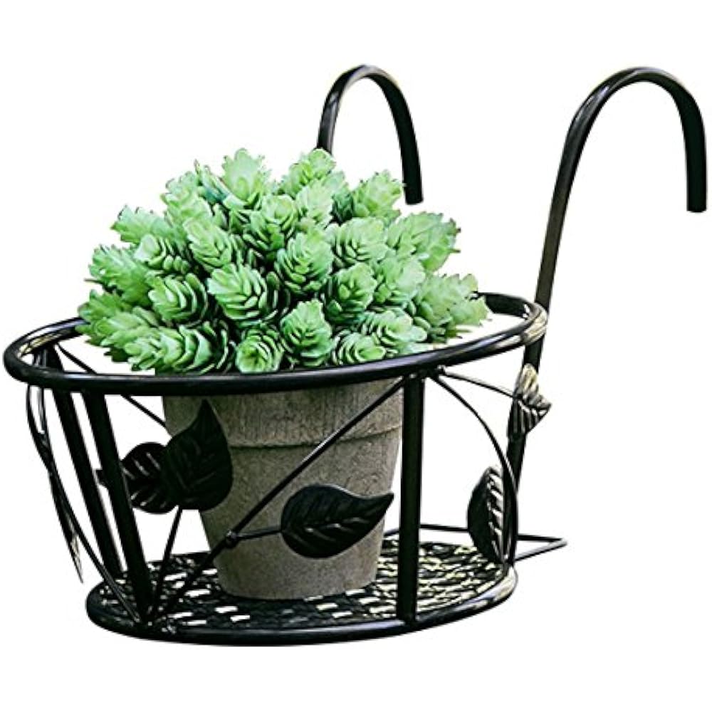 Iron Rail Planters Art Hanging Baskets Flower Pot Holder