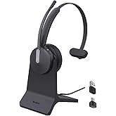 Yealink BH70 Mono Wireless Headset with Mic for Work, Bluetooth Headphone Teams Certified, up to 35h Talk Time, 91g Lightweight Comfort, USB-C to A