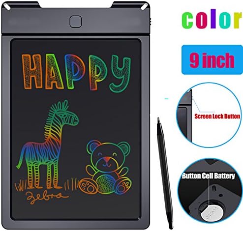 LCD Writing Tablet 9.0-inch Writing Drawing Board Colorful Display Drawing Doodle Writing Pad Electronic Graphic Drawing Tablet for Childrens Kids Gifts,Elder Message Board,Family Memo and Office