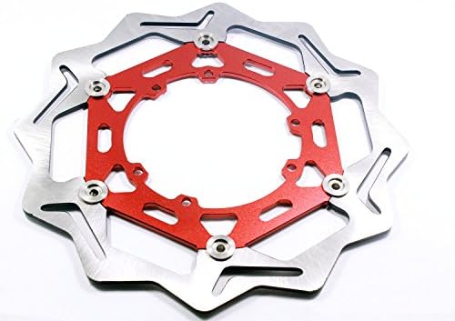 CNC 270MM Front Floating Brake Disc Rotor For Honda CR125 CR250 CRF250R CRF250X CRF450R CRF450X CRF230F CR500 Supermoto Motard (Honda, Red)