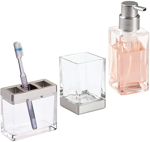 Amazon Com Mdesign Square Glass Bathroom Vanity Countertop