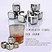 Whiskey Stones Ice Cubes, Set of 10 Stainless Steel Ice Cubes Reusable Chilling Frozen Rocks for Whiskey Wine Beverage Juice or Soda, Nonslip Rubber 'n Tongs & Plastic Storage Tray Silver