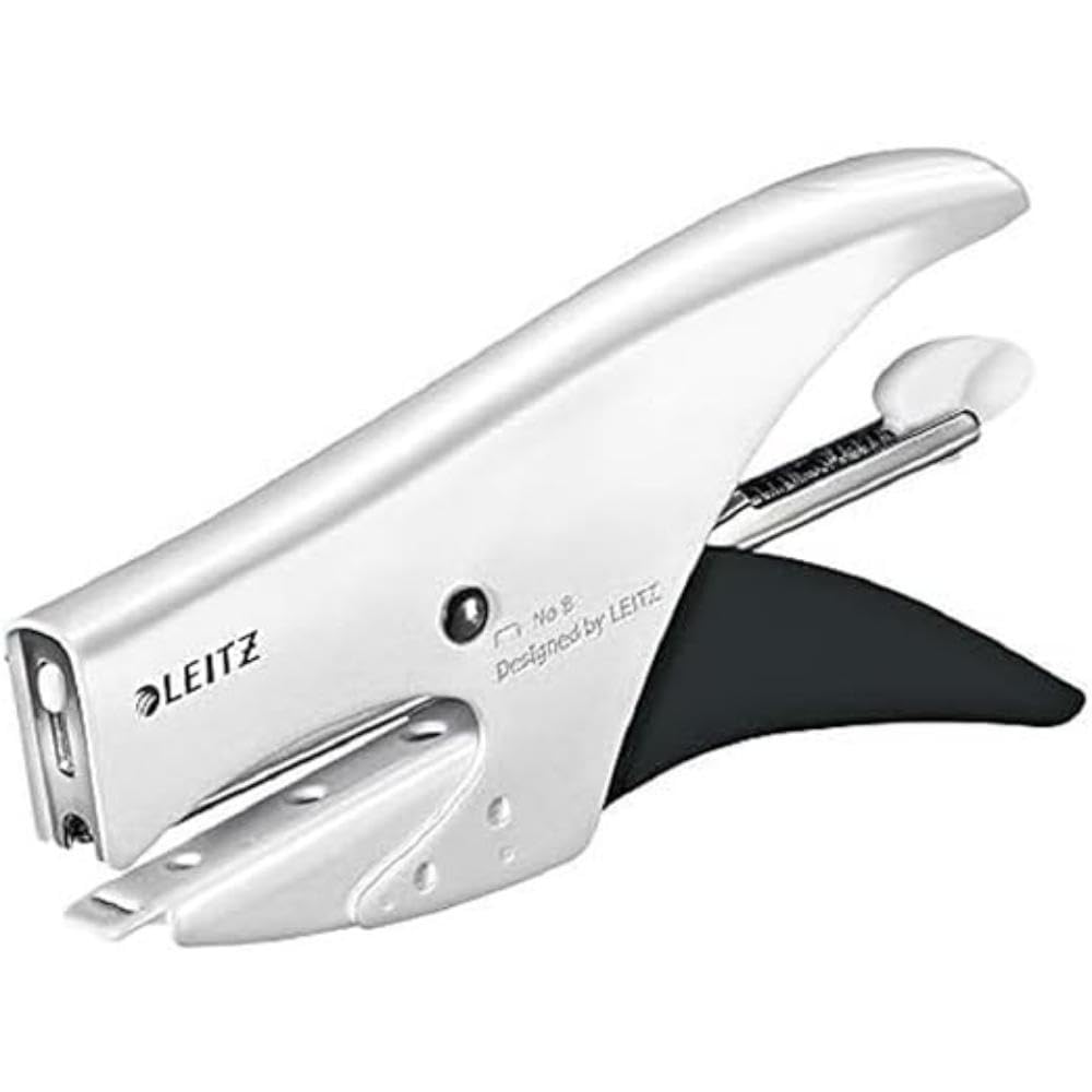 Leitz Stapling Pliers, 15 Sheet Capacity, Ergonomic Metal Body, Includes Staples, WOW Range, 55472001 - White