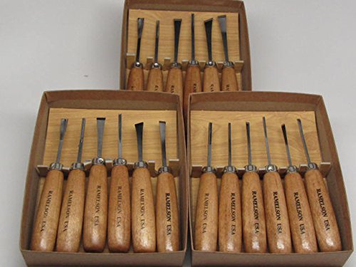 18pc Woodcarving Gunsmith Tools Gouge Parting Mini RAMELSON USA 116 116R 219S