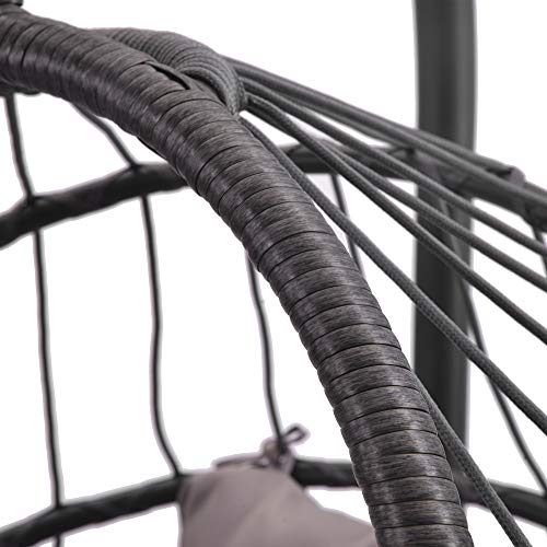 Patio Hanging Egg Chair with Stand Swing Chair,Basket Swinging Chair