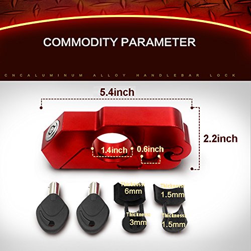 CNC Aluminum Alloy Motorcycle Lock,Universal Handle Lock Secure your Motorbike, Bike, Scooter, Moped - Anti-theft Only Takes 5 Seconds(1 pound)