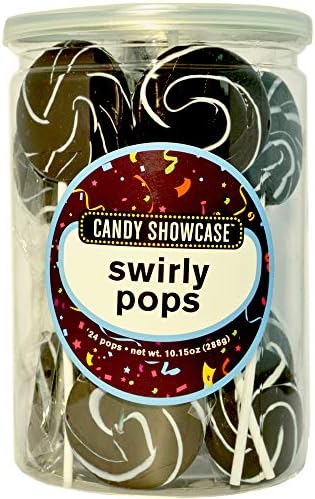 Black Swirl 2" Lollipops (24 Pack)