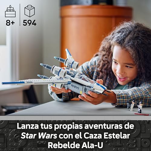 Star Wars 75399 Caza Estelar Rebelde ala-U - Maqueta de Nave de Juguete con ala Móvil, 3 Minifiguras (Inc. Cassian Andor) y Figura de Droide K-2SO - Regalo para Niños de 8+ Años y Fans de Andor