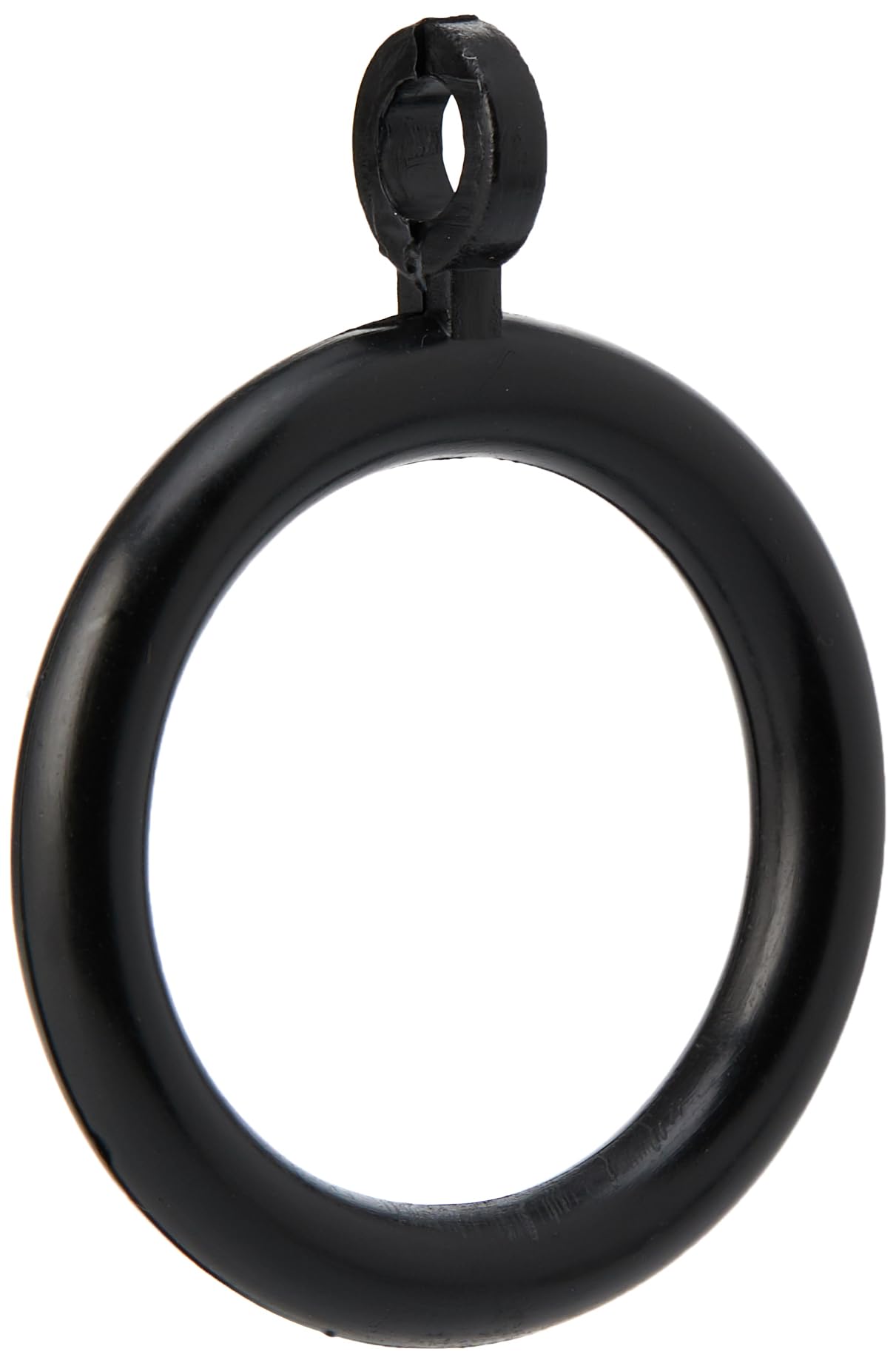 Merriway BH03244 (24 Pcs) Plastic Curtain Drapery Pole Rod Rings with Fixed Eye, Inner Diameter 28mm (1.1/4 inch) Outer Diameter 40mm (1.1/2 inch) Black - Pack of 24 Pieces