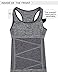 DISBEST Sports Tank Top, Women's Performance Stretch Quick Dry Yoga Workout Runing Top Vest with Removeable Pads,Grey,L/US 8