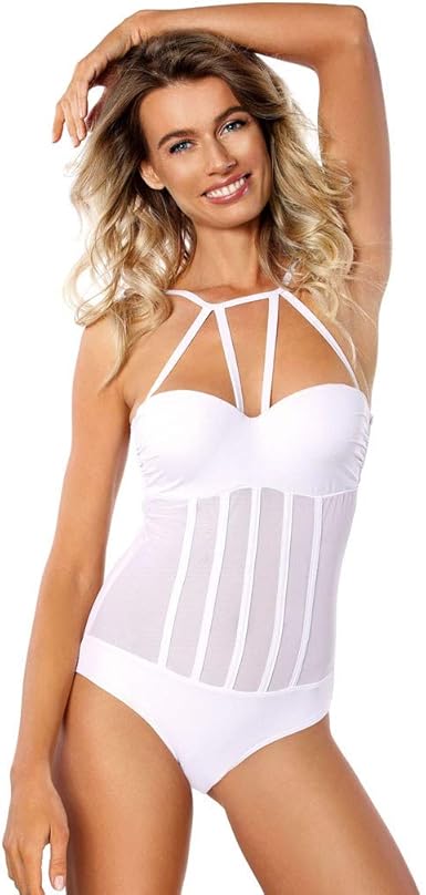 white transparent swimsuit