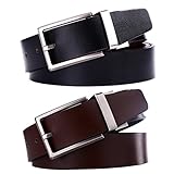 Beltox Fine Men's Reversible Leather Formal Belt Rotated Buckle Size 30