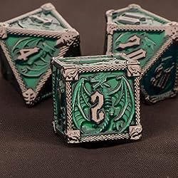 OUKELANWO DND Metal Dice Set, 7pcs Polyhedral Dice