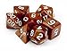 7 Die Polyhedral Dice Set - Copper Sands (Brown Glitter) with Velvet Pouch By Wiz Dice