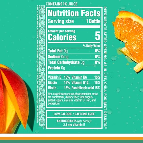 SPARKLING ICE, ORANGE MANGO SPARKLING WATER, ZERO SUGAR FLAVORED WATER, WITH ANTIOXIDANTS AND VITAMINS, 17 FL OZ BOTTLE