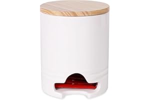 SLJMR Tea Bag Holder with Lid, Ceramic Tea Bag Caddy Dispenser for Countertop,Tea Bag Organizer Storage Container Tea Bag Chest for Beverage Supplies (White)