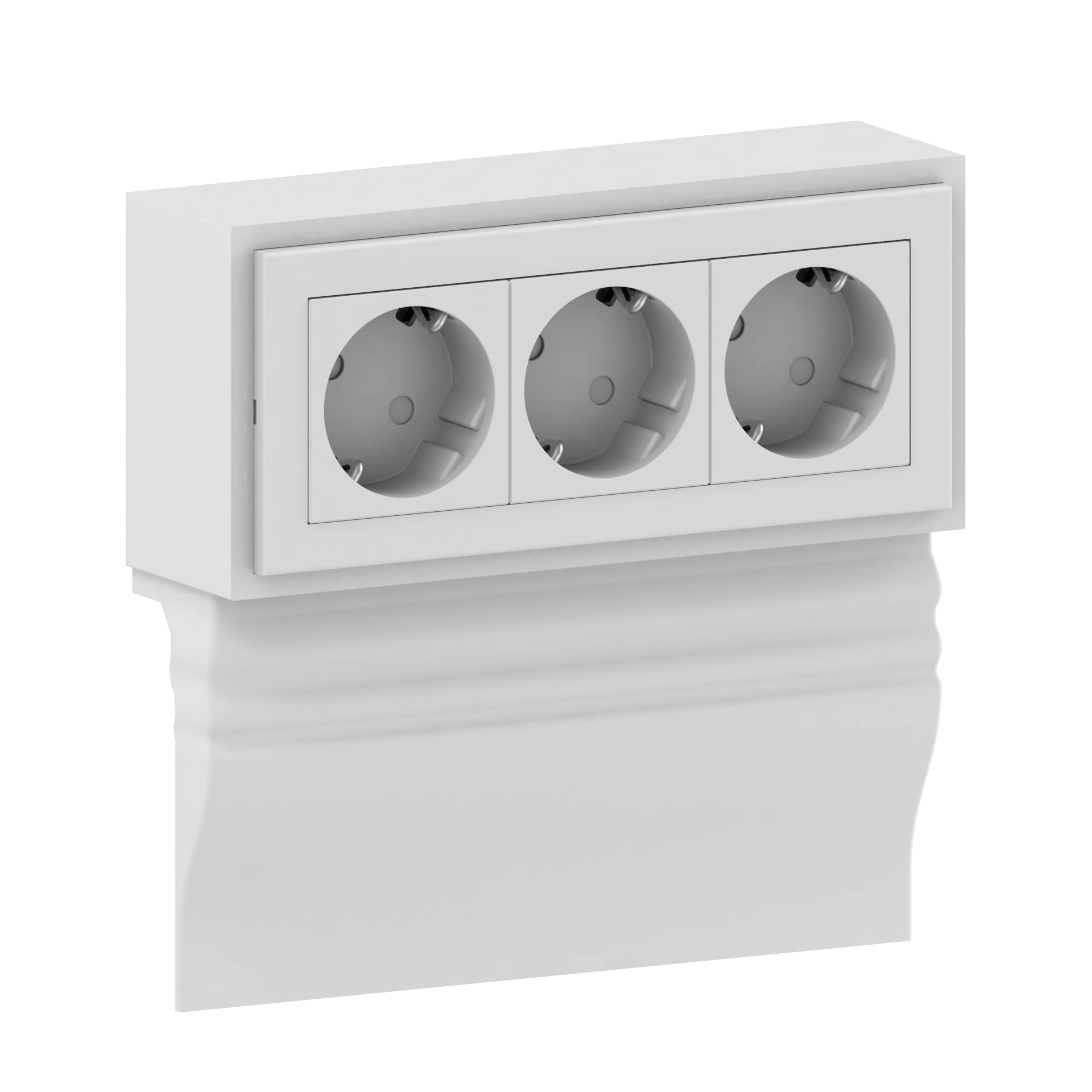 Cablecoach CC10033 Sockelleiste Colour: White, 3-fach