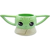 STAR WARS: The Mandalorian Grogu Sculpted Ceramic Mug | BPA-Free Large Coffee Cup For Espresso, Caffeine, Beverage | Home & Kitchen Essentials, Cute Baby Yoda Gifts and Collectibles | Holds 20 Ounces
