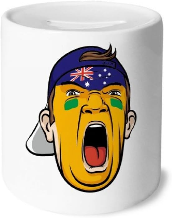 DIYthinker Australia Flag Facial Makeup Head Screaming Cap Money Box Ceramic Coin Case Piggy Bank Gift