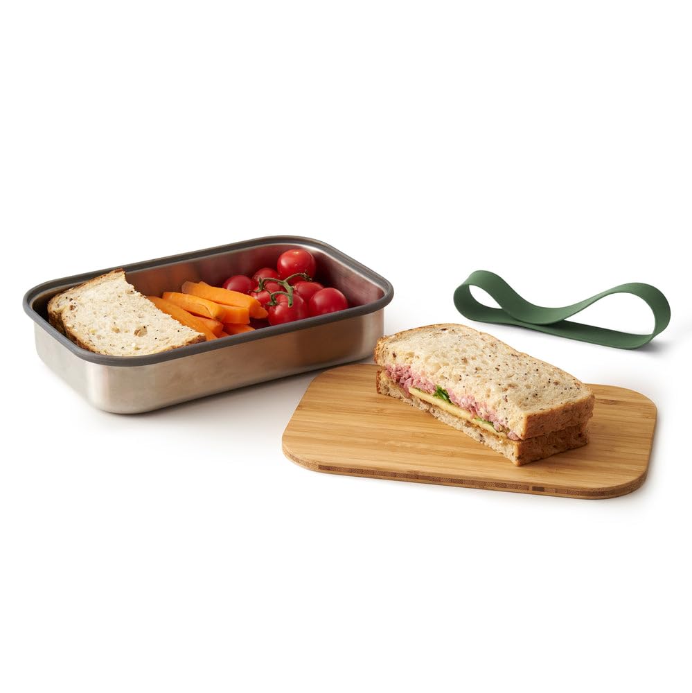 BLACK + BLUM Stainless Steel Sandwich Box, Olive, Capacity- 900ml