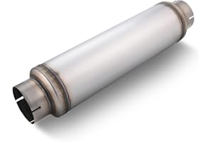 LCGP 5" Inlet Diesel Exhaust Muffler, 5'' Inlet & Outlet, 7" x 24" Body 30" Whole Length Universal Resonator, Straight Through Design, Stainless Steel Mufflers Resonator