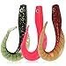 Sougayilang Soft Bait Curl Tail Grubs Fishing Lures Lifelike Worms Bait 3 Colors Pack of 10PCS