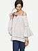 SheIn Women's Off The Shoulder Bell Sleeve Striped Blouse - A&White Medium