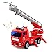 yoptote Fire Truck Engine Firetruck Toy Shoot Water with Sirens Lights & Sound Extending Ladder Truck Firefighter Car Rescue Play Vehicle Birthday Gift for 3 4 5 6 Years Old Girls Boys Todder Kid