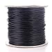 BEADNOVA 1mm Waxed Cotton Beading Cord Waxed String Wax Coating Cord for Jewelry Making 100 Yards Roll Spool, Black