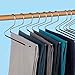 LavoHome Premium 12 Piece Set Slacks Hangers Black Chrome Open Ended Pants Easy Slide Organizers