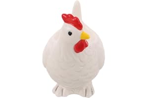NUOBESTY Chicken Shaped Ceramic Egg Cup White for Soft Boiled Eggs and Easter Table Decoration